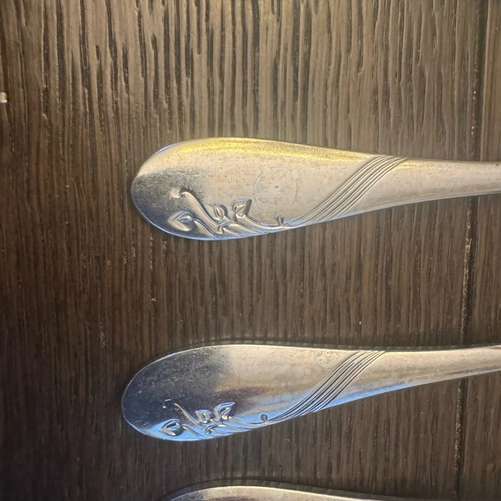Stainless Steel Korea 45pc Flatware Set -Swirl on Handle w/ Leaf Design